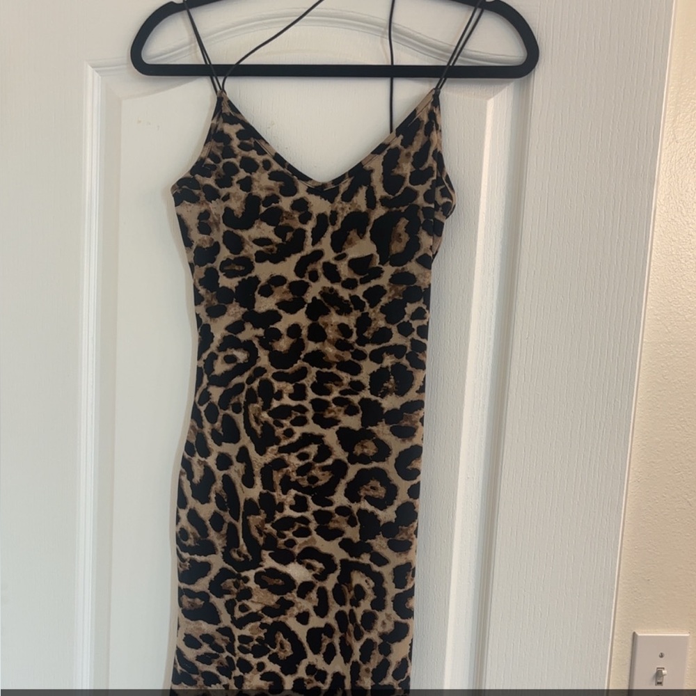 Animal print midi dress